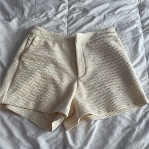 Glam High Waist Cream Shorts